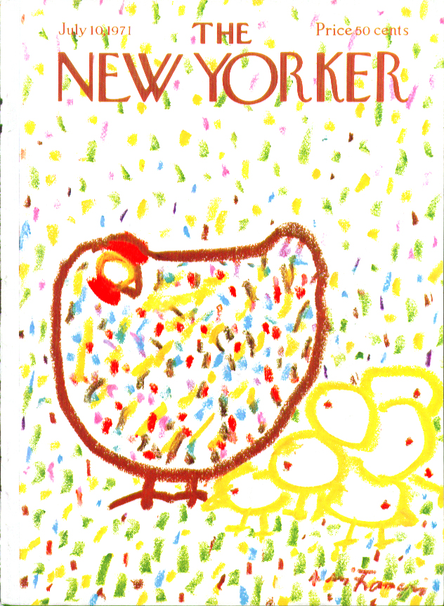 Image for New Yorker cover Francois hen with chicks 7/10 1971
