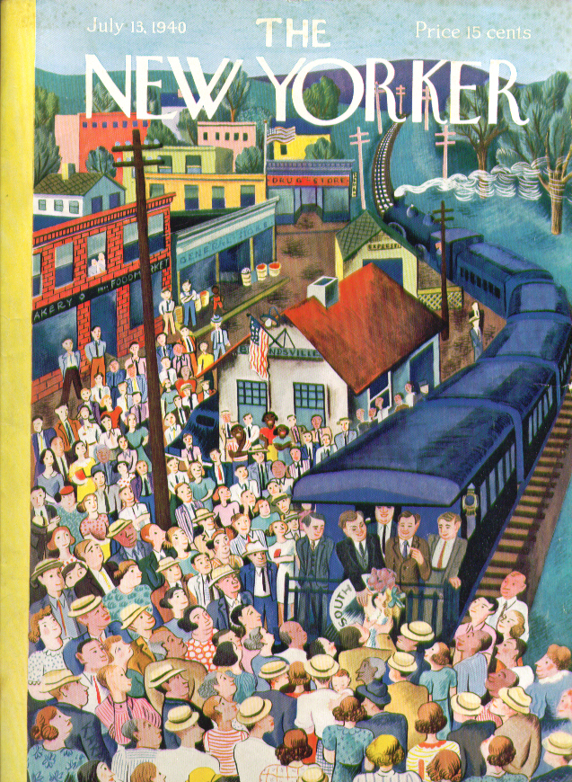 Image for New Yorker cover Karasz whistle-stop politics 7/13 1940