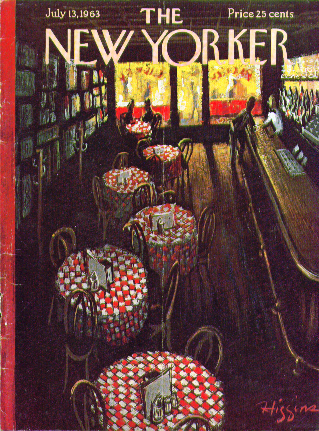 Image for New Yorker cover Higgins Italian restaurant 7/13 1963