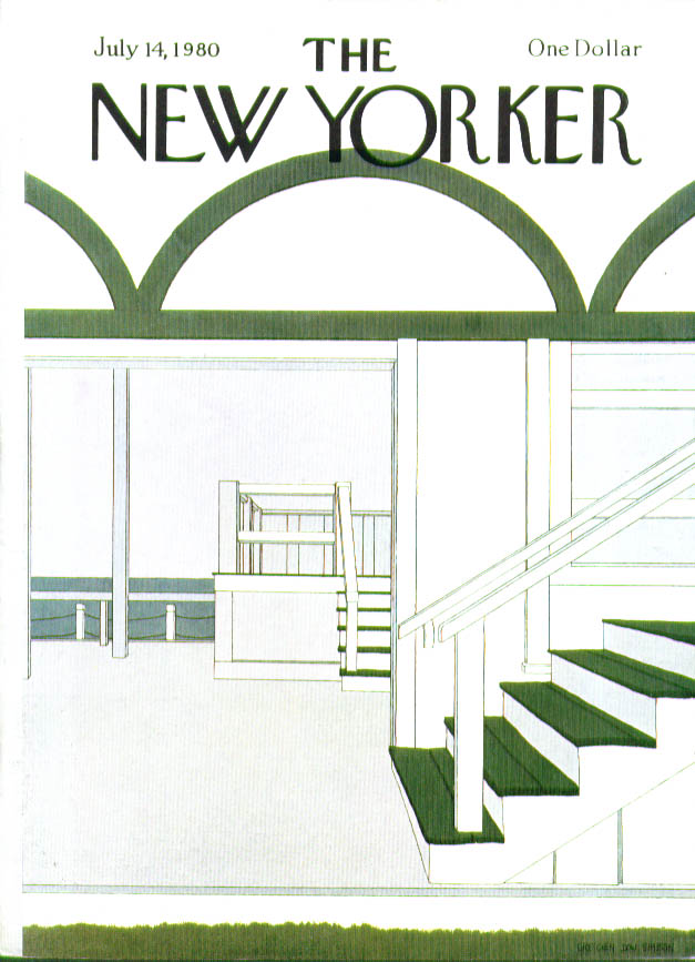 Image for New Yorker cover Simpson summer home stairs 7/14 1980