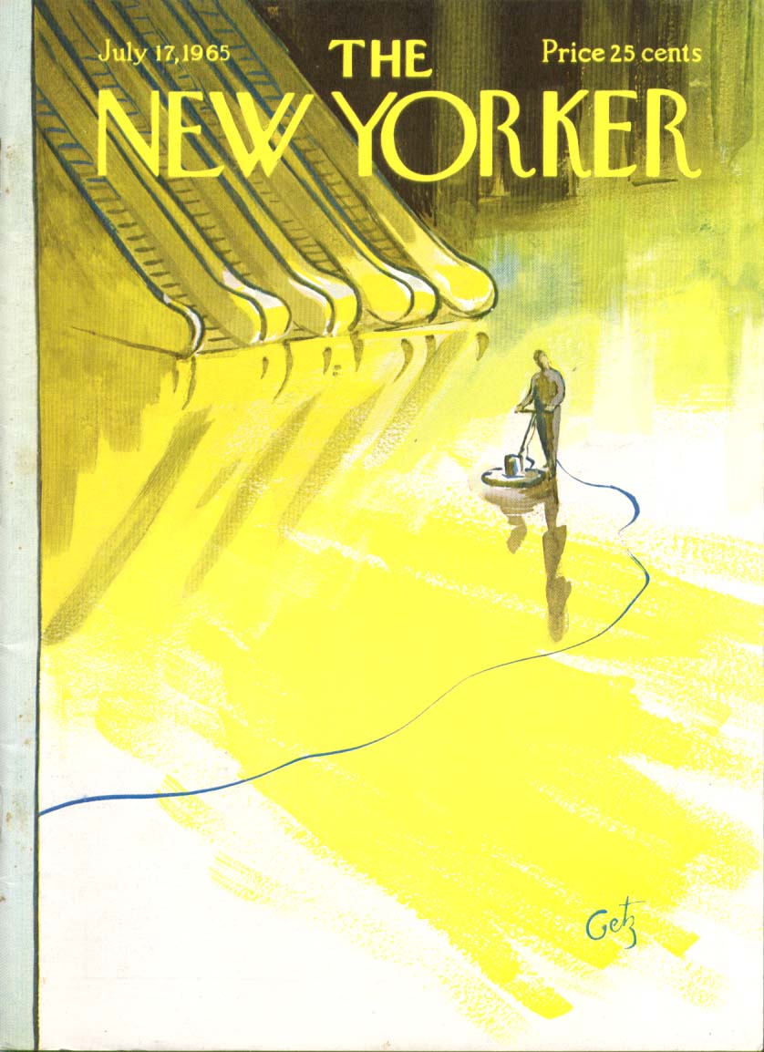 Image for New Yorker cover Getz Grand Central floor wax 7/17 1965