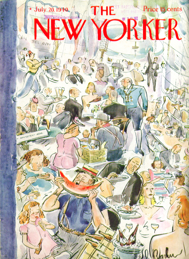 Image for New Yorker cover Barlow families feasting 7/20 1940