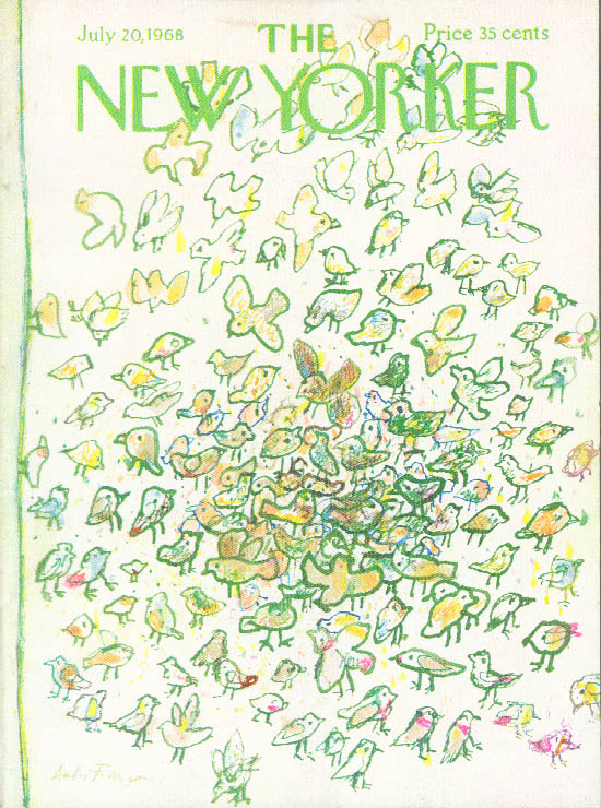 Image for New Yorker cover Francois flock birds eating 7/20 1968