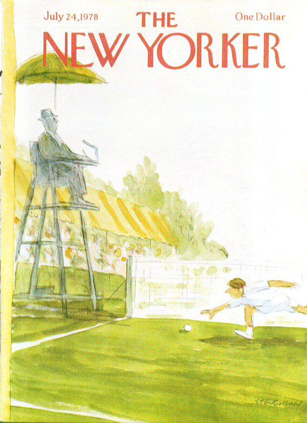 Image for New Yorker cover Stevenson tennis ballboy 7/24 1978