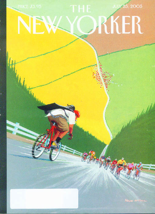 Image for New Yorker cover McCall plain tourist against the flow Tour de France 7/25 2005