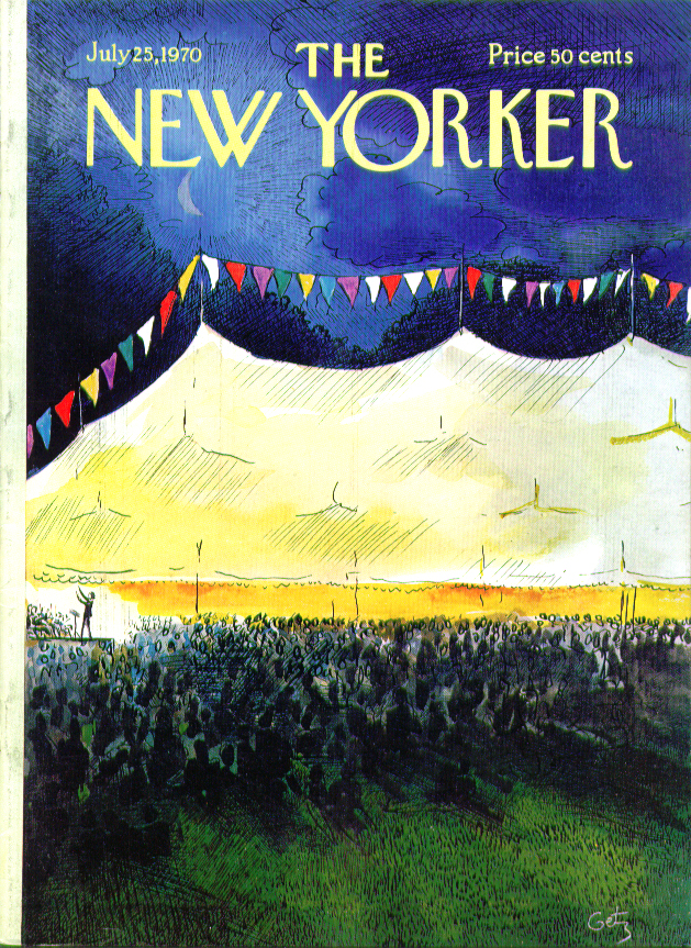 Image for New Yorker cover Getz nighttime concert tent 7/25 1970