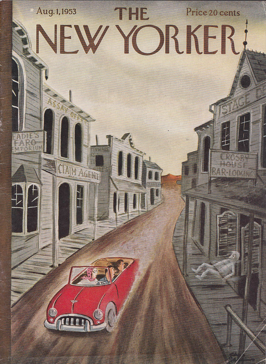 Image for New Yorker cover Addams ghost drunkard thrown 8/1 1953