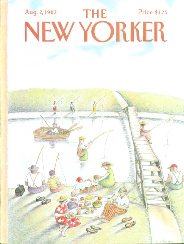 Image for New Yorker cover Burgess everyone's fishing 8/2 1982