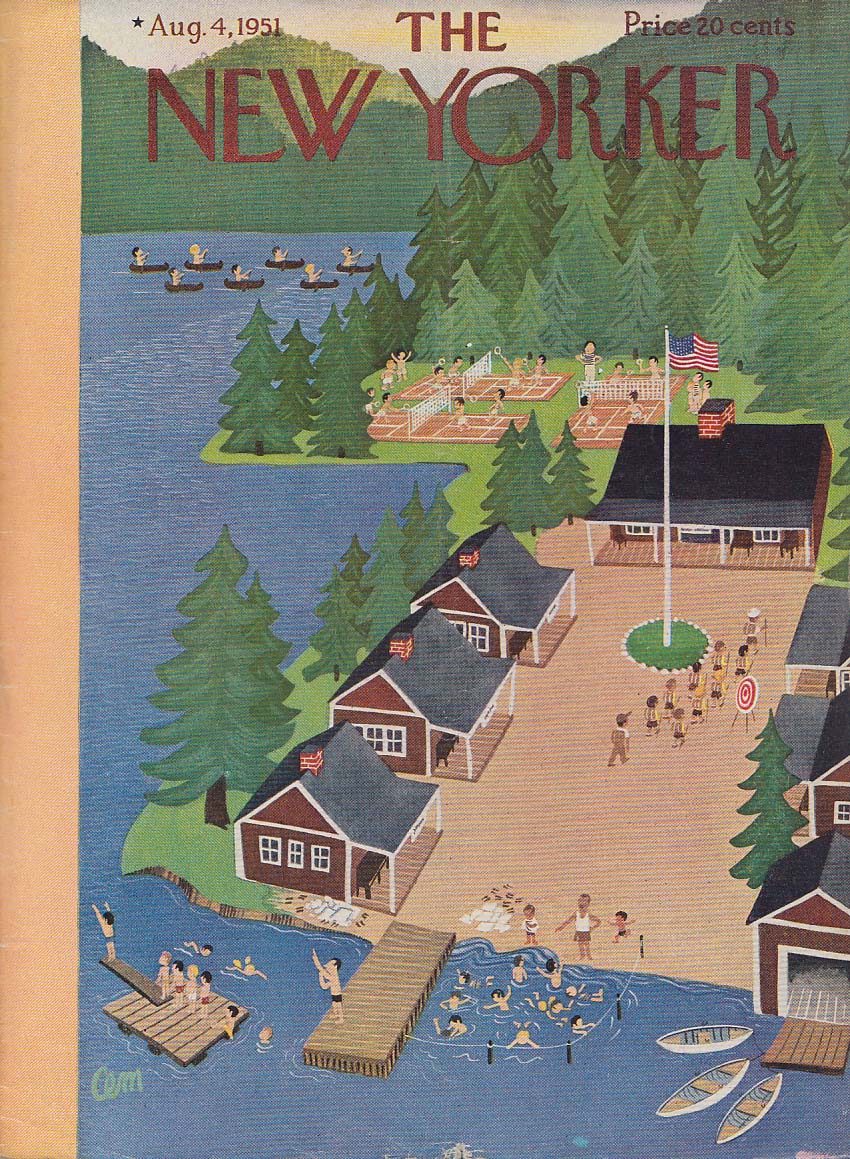 Image for New Yorker cover Charles E Martin summer camp for boys 8/4 1951