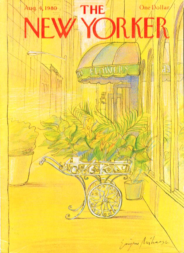 Image for New Yorker cover Mihaesco flower wagon outside 8/4 1980
