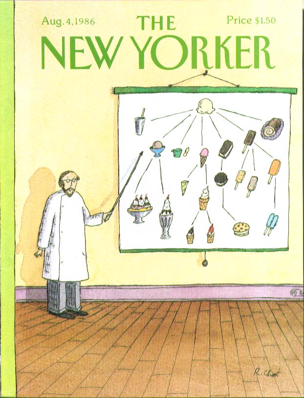 Image for New Yorker cover Chast wall chart of ice cream 8/4 1986