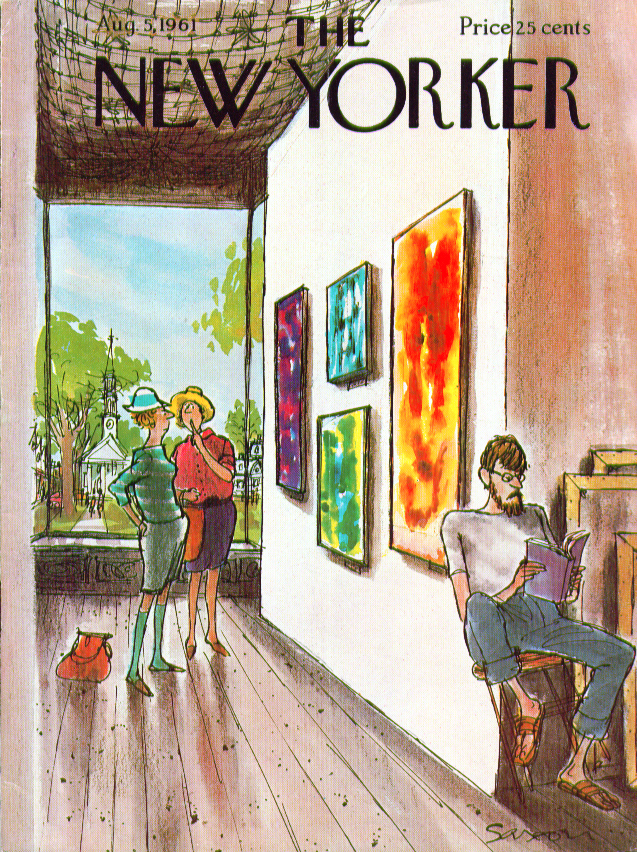Image for New Yorker cover Saxon lady shushes another 8/5 1961