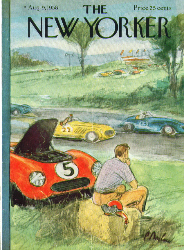 Image for New Yorker cover Barlow sportscar racer 8/9 1958