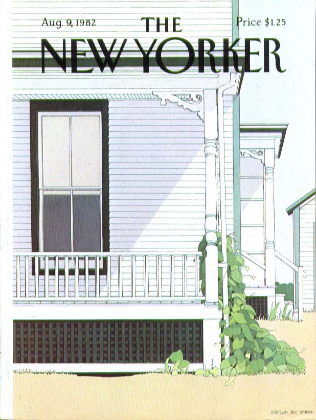 Image for New Yorker cover Simpson shingled country home 8/9 1982