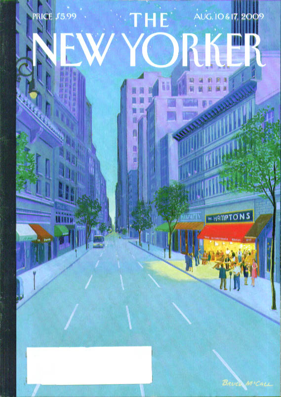 Image for New Yorker cover Bruce McCall The Hamptons as City storefront 8/10 & 8/17 2009