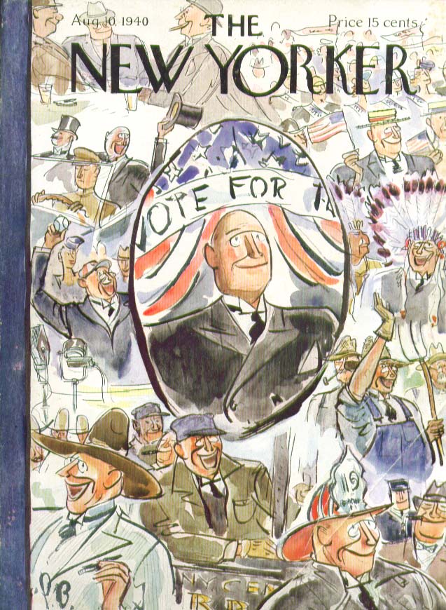 Image for New Yorker cover Barlow montage of candidate 8/10 1940