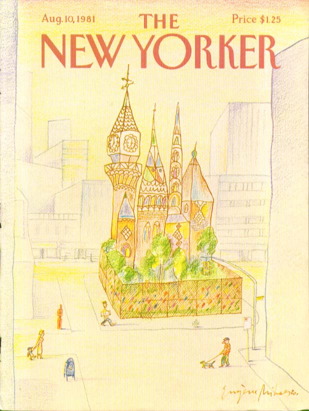 Image for New Yorker cover Mihaesco colorful old church 8/10 1981