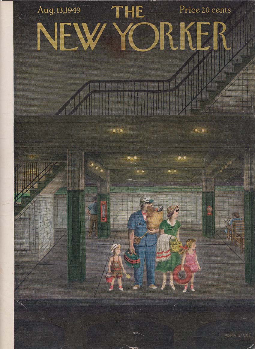 Image for New Yorker cover Eicke waiting for the subway 8/13 1949