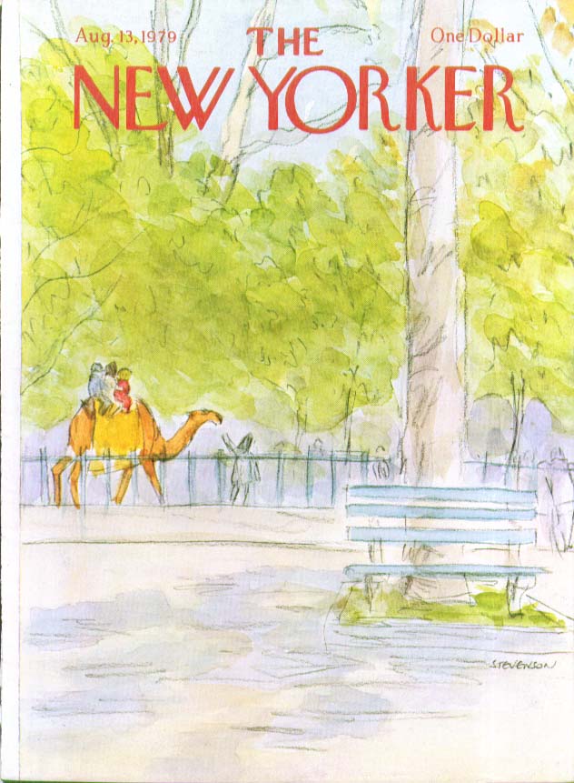 Image for New Yorker cover Stevenson camel ride in park 8/13 1979