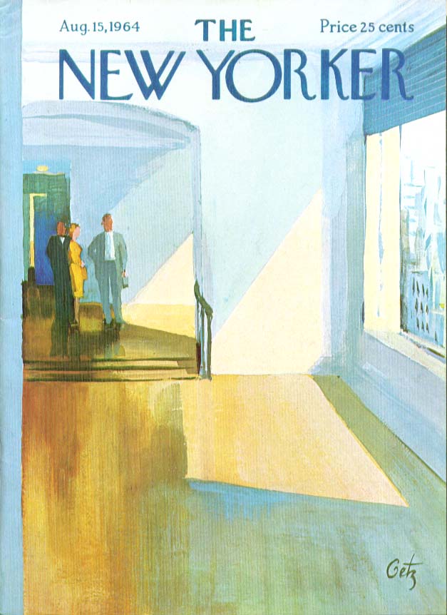 Image for New Yorker cover Getz showing nice apartment 8/15 1964