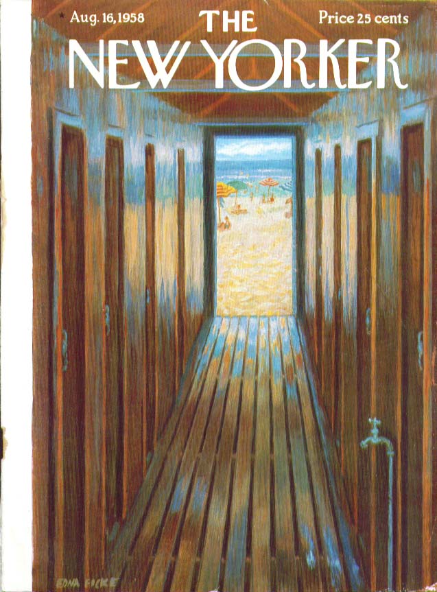 Image for New Yorker cover Eicke looking from inside 8/16 1958