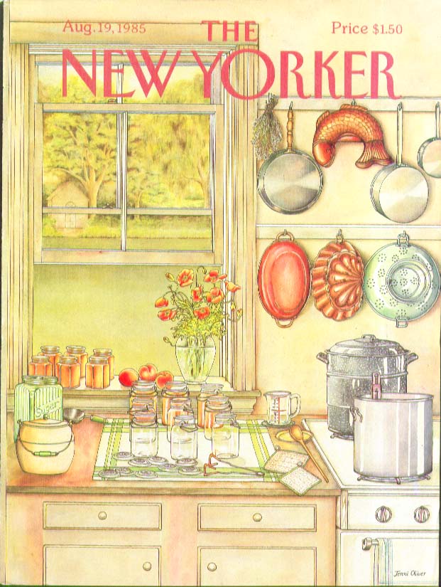 Image for New Yorker cover Oliver canning gear and jars 8/19 1985
