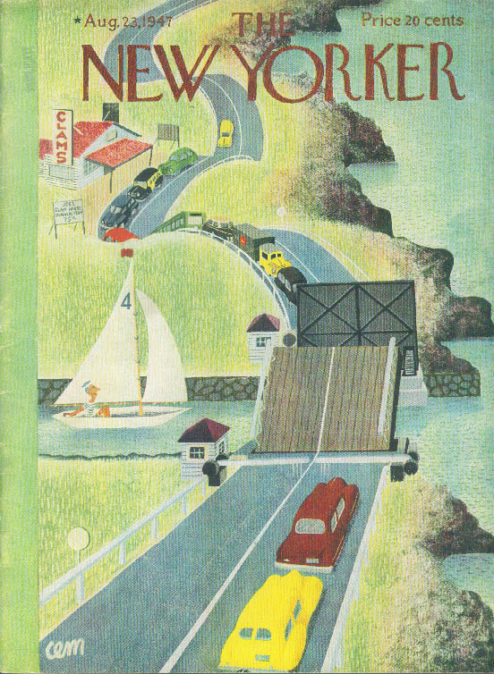 Image for New Yorker cover Martin coastal drawbridge 8/23 1947