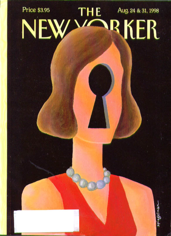 Image for New Yorker cover Spiegelman keyhole woman 8/24 1998