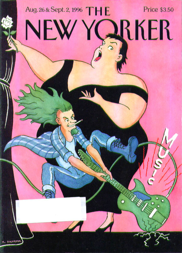 Image for New Yorker cover Sikoryak opera vs rock 8/26 1996