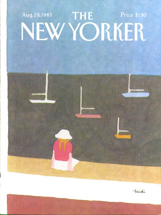 Image for New Yorker cover Goennel girl dock watching 8/29 1983