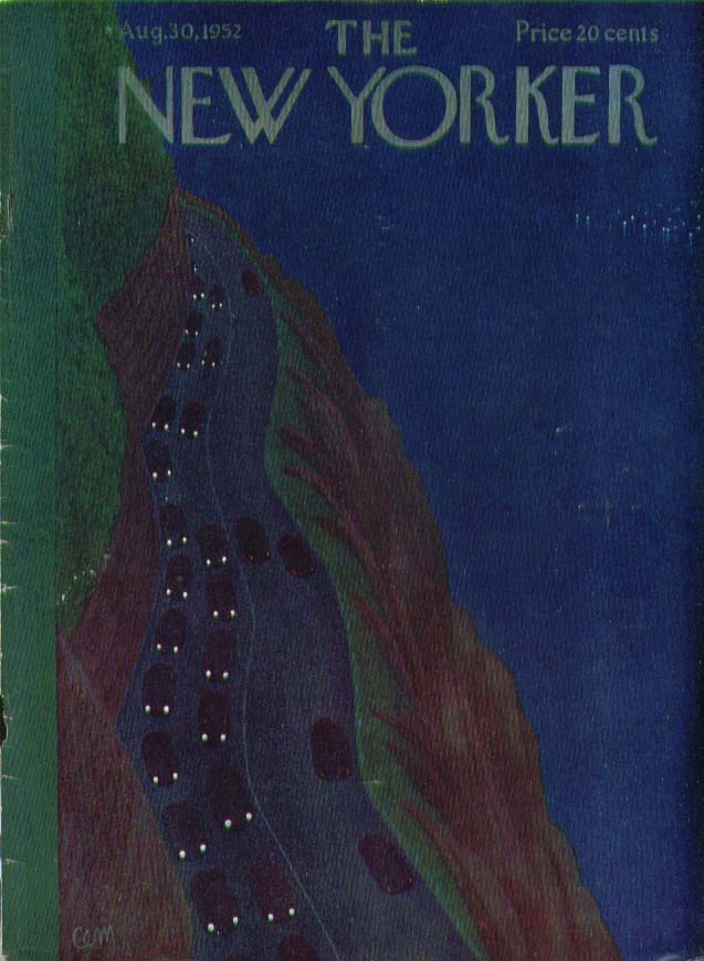 Image for New Yorker cover Charles E Martin homeward bound traffic 8/30 1952
