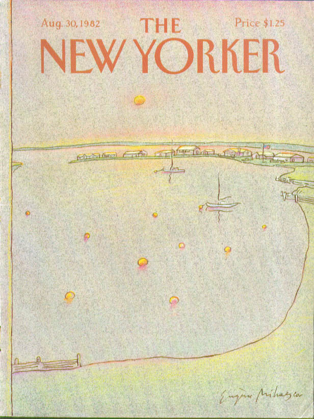 Image for New Yorker cover Mihaesco sailboats at anchor 8/30 1982