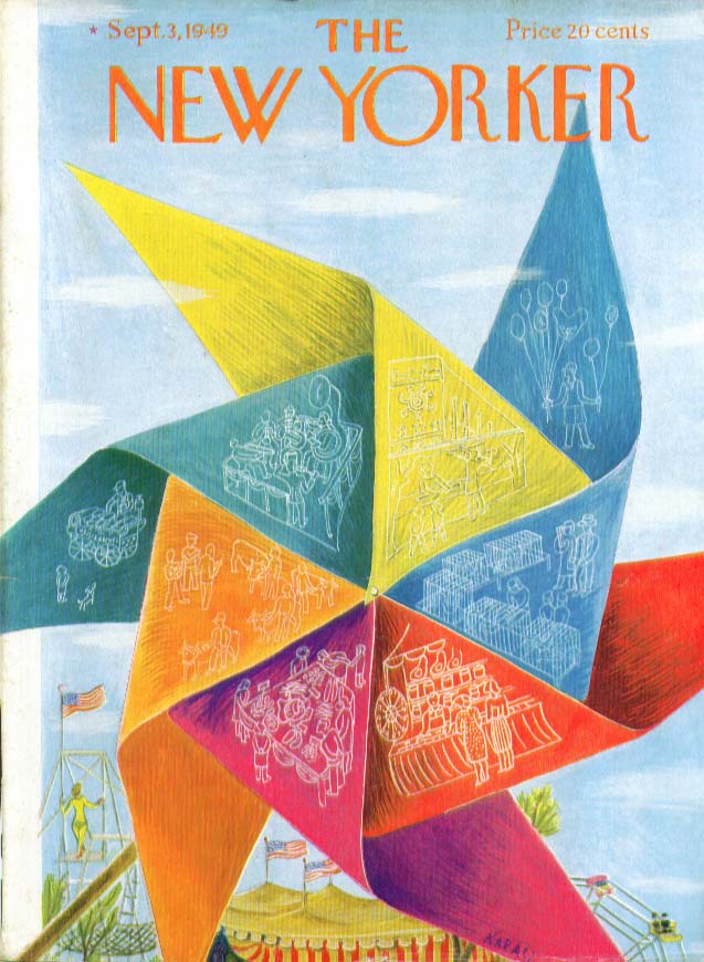 Image for New Yorker cover Karasz circus pinwheel 9/3 1949