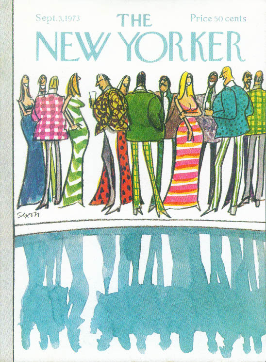 Image for New Yorker cover Saxon colorful pool party 9/3 1973