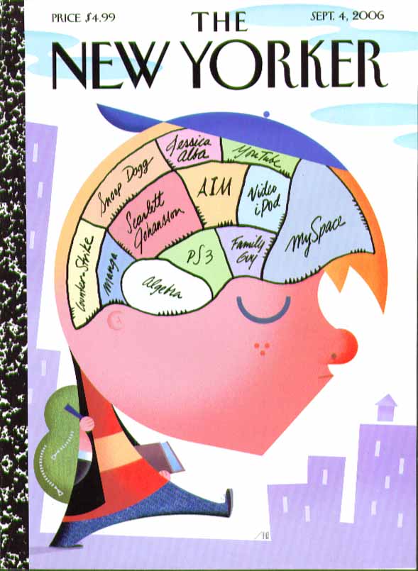 Image for New Yorker cover Bob Staake youth's brain map Snoop Dogg MySpace PS3 + 9/4 2006