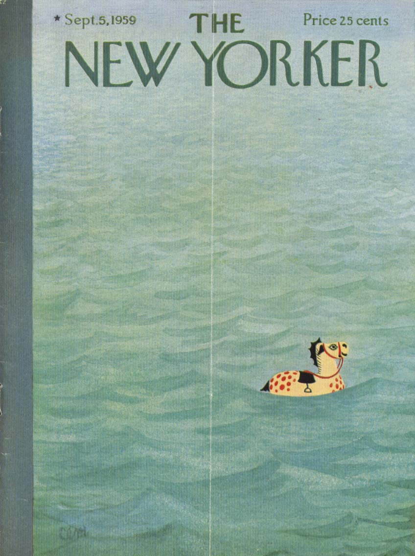 Image for New Yorker cover Martin beach toy in ocean 9/5 1959