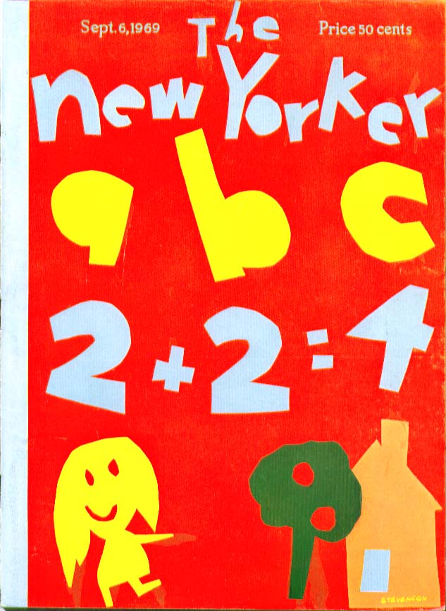 Image for New Yorker cover Stevenson paper ABC, 1-2-3 9/6 1969