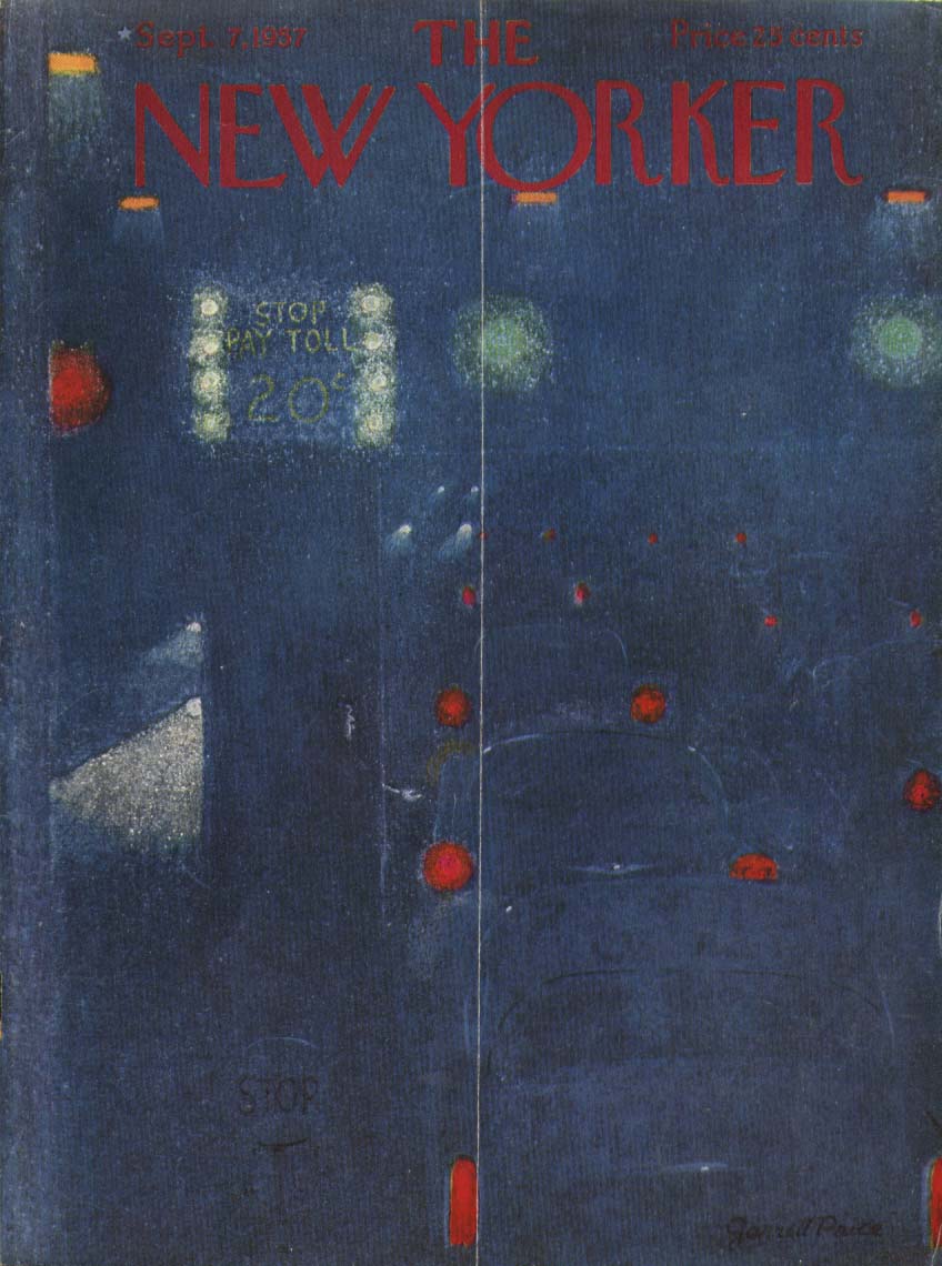 Image for New Yorker cover Price toll booth at night 9/7 1957