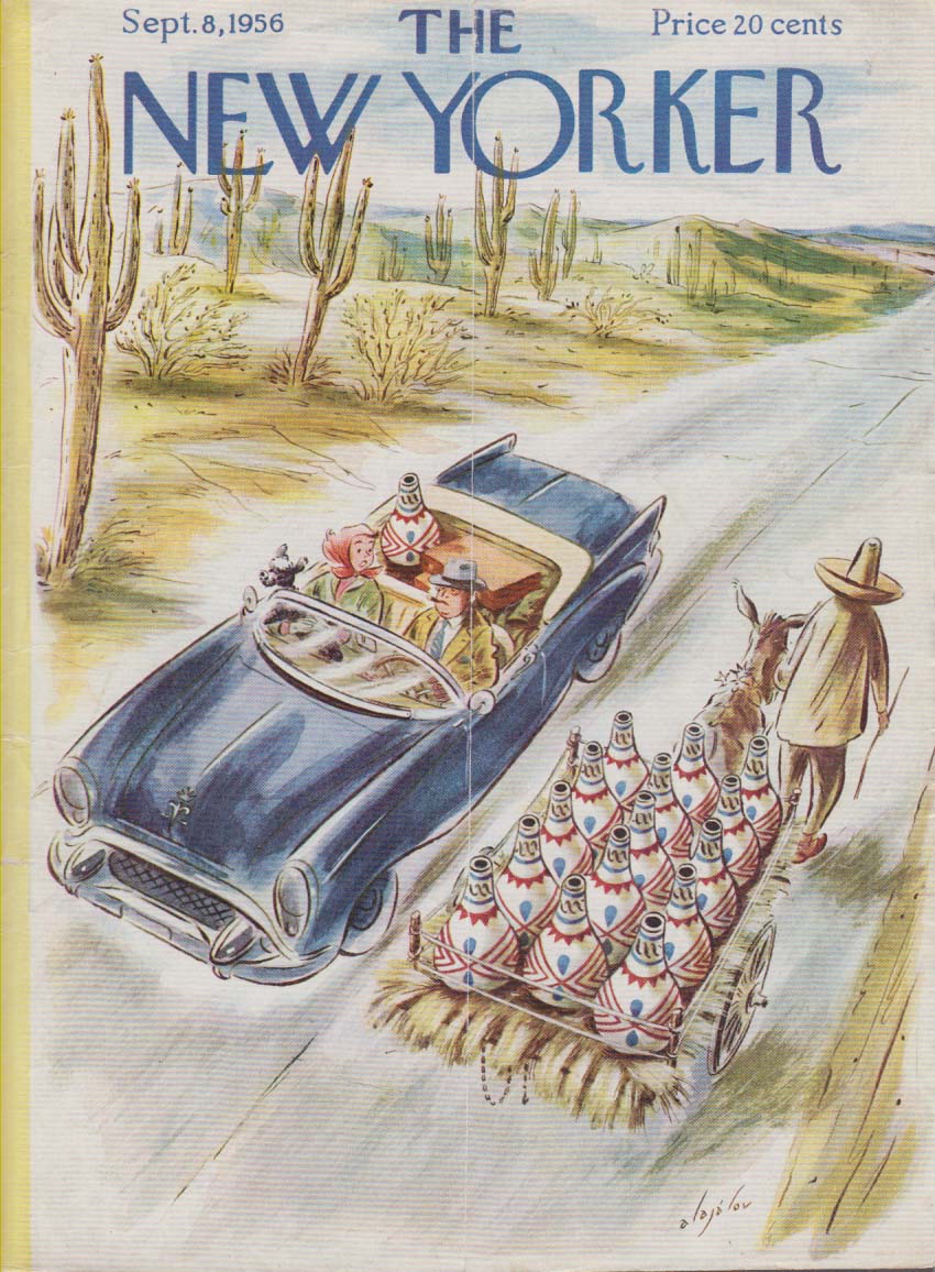 Image for New Yorker cover Alajalov tourist Mexican vase 9/8 1956