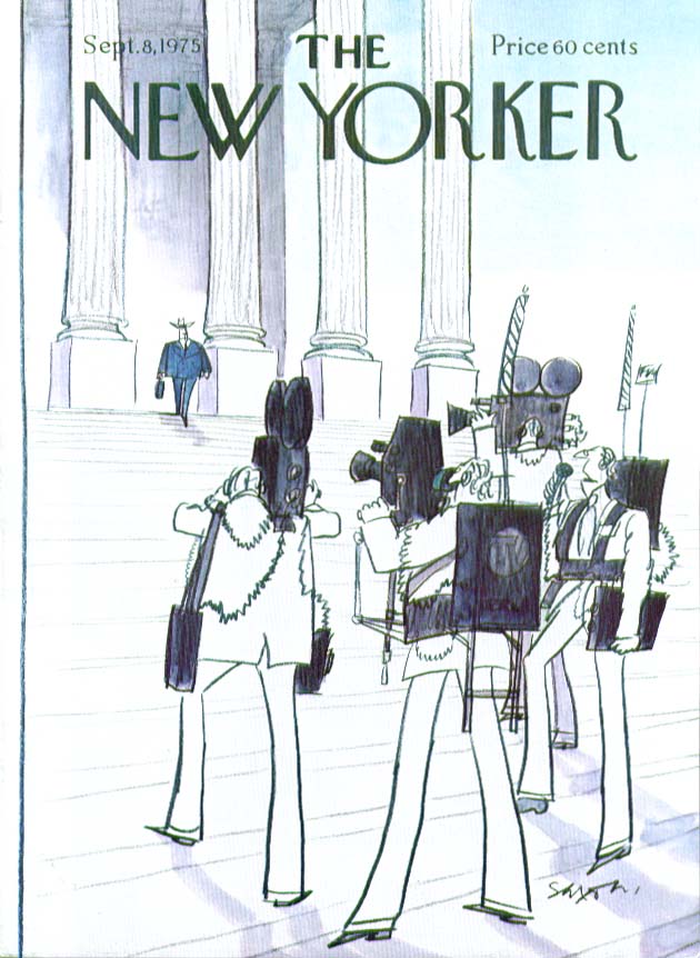 Image for New Yorker cover Saxon TV news crews Capitol 9/8 1975