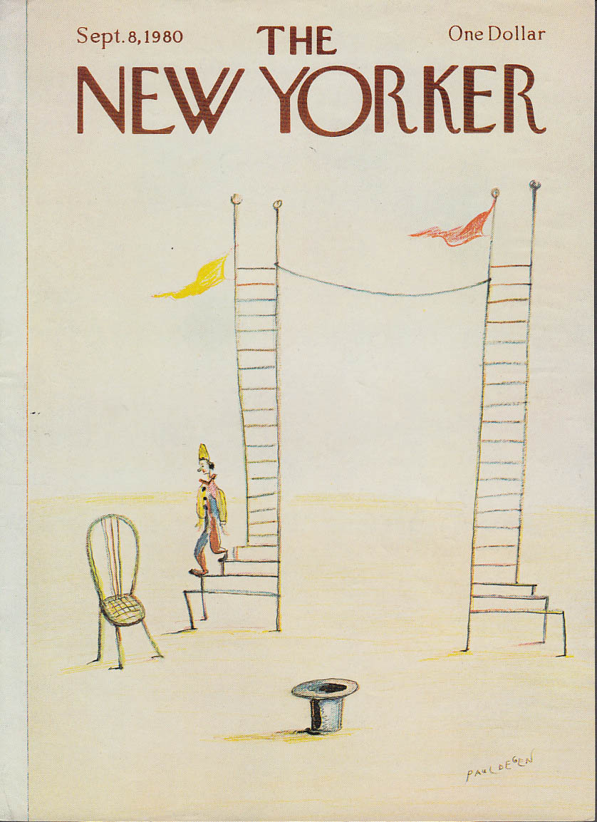 Image for New Yorker cover Degen circus clown high wire 9/8 1980