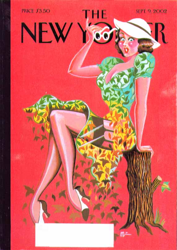 Image for New Yorker cover MR girl's dress of leaves falls in autumn 9/9 2002 garter belt