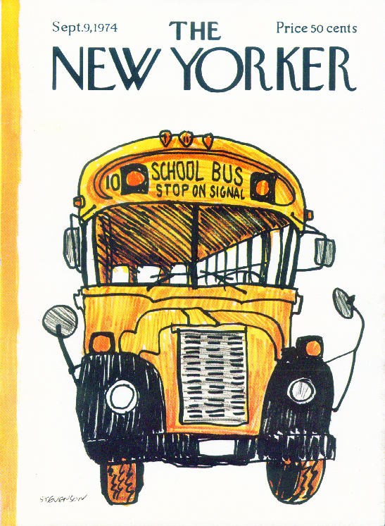 Image for New Yorker cover Stevenson yellow school bus 9/9 1974