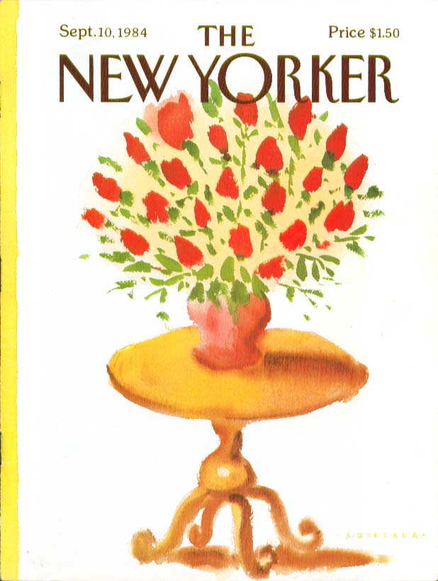 Image for New Yorker cover Quezada roses in vase 9/10 1984