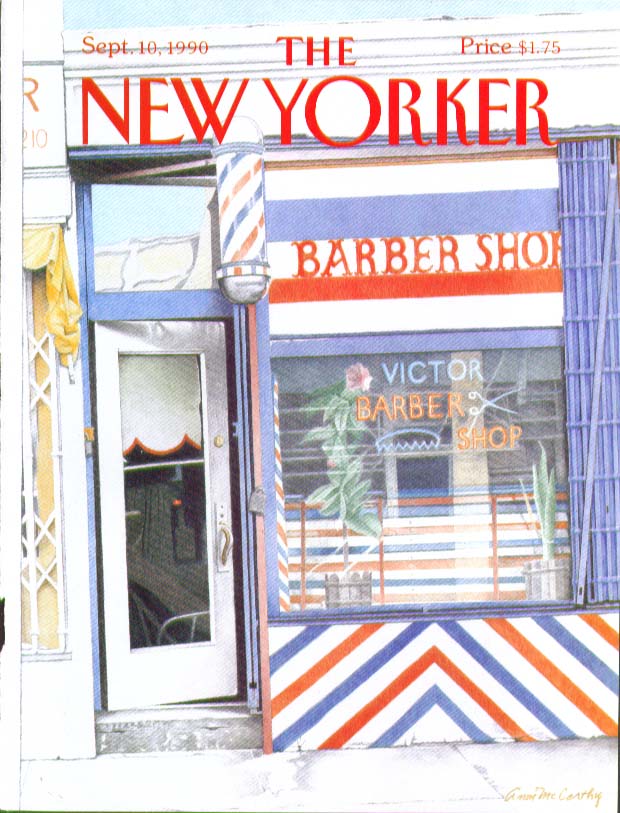 Image for New Yorker cover McCarthy Barber shop 9/10 1990