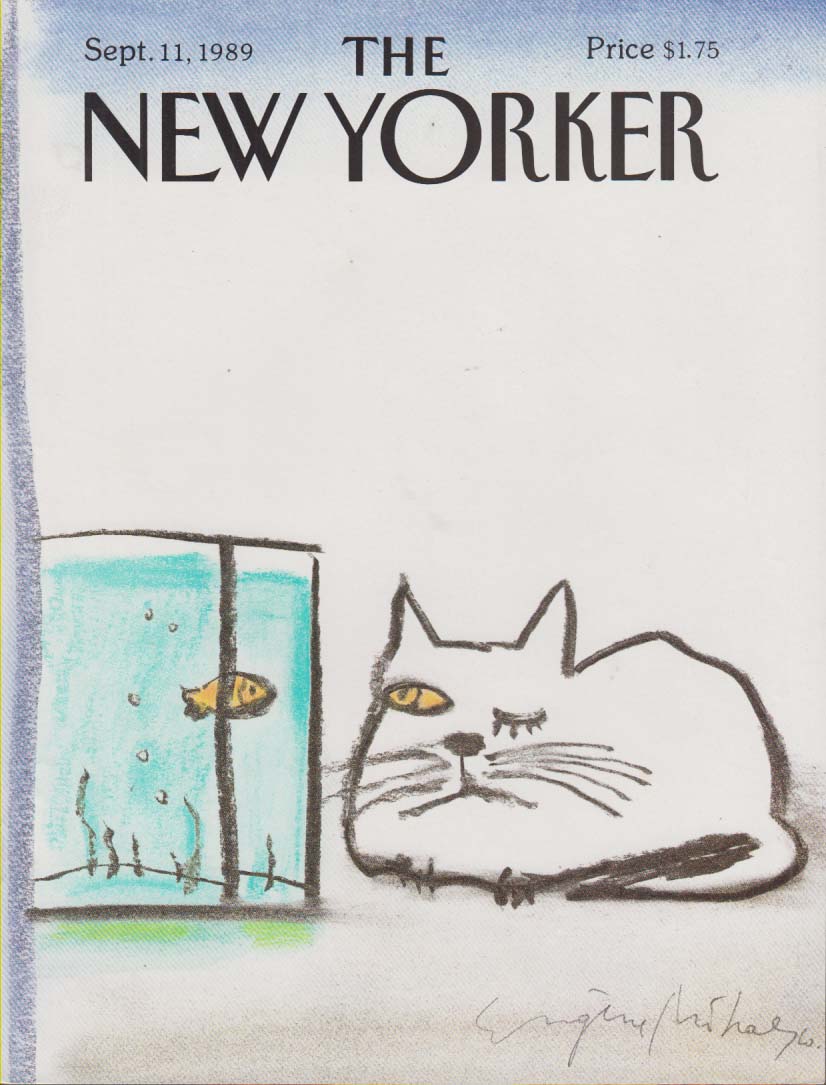 Image for New Yorker cover Mihaesco goldfish-eyed cat 9/11 1989