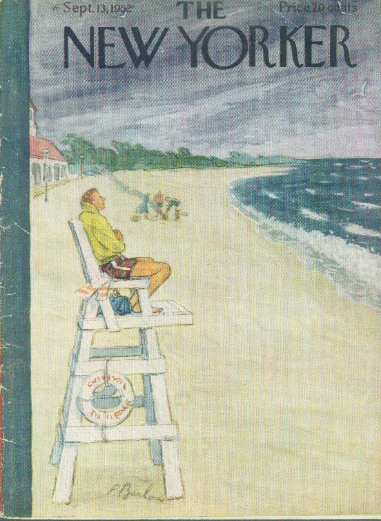 Image for New Yorker cover Barlow chilly lifeguard 9/13 1952
