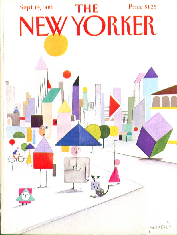 Image for New Yorker cover Degen cubist street umbrella 9/14 1981