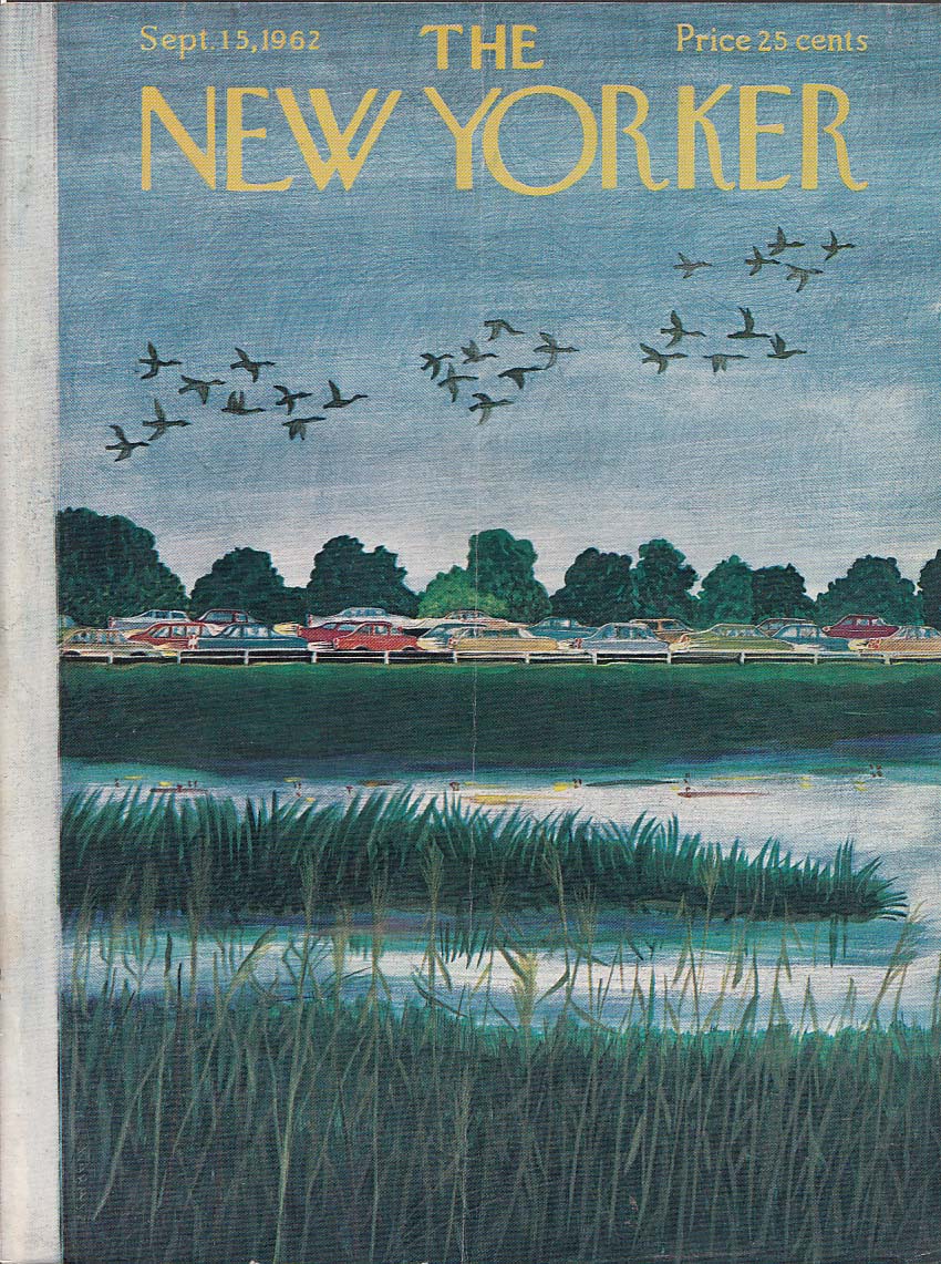 Image for New Yorker cover Karasz geese over traffic 9/15 1962
