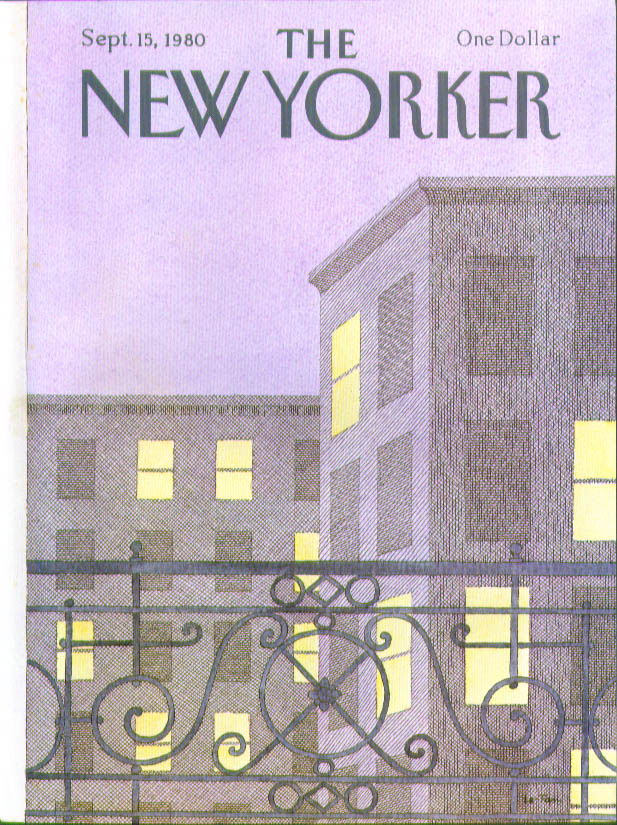 Image for New Yorker cover Le-Tan nightfall skyline 9/15 1980